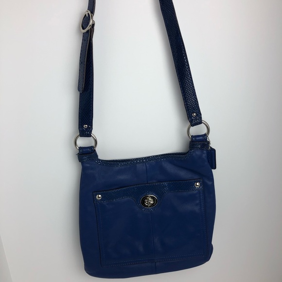 Coach Leather Purse, Blue Silver Accents - Picture 12 of 15